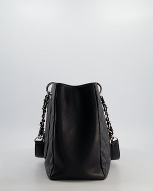 Chanel Black GST Tote Bag in Caviar Leather with Silver Hardware
