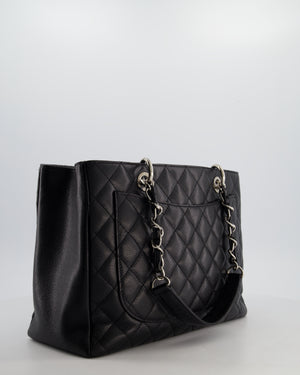 Chanel Black GST Tote Bag in Caviar Leather with Silver Hardware