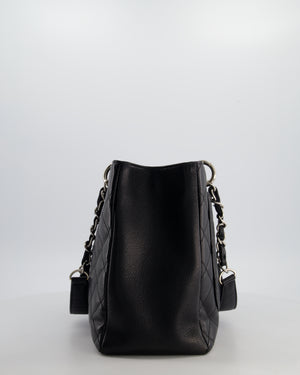 Chanel Black GST Tote Bag in Caviar Leather with Silver Hardware