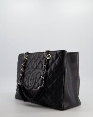 Chanel Black GST Tote Bag in Caviar Leather with Silver Hardware