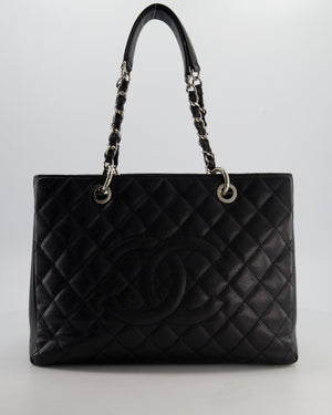 Chanel Black GST Tote Bag in Caviar Leather with Silver Hardware