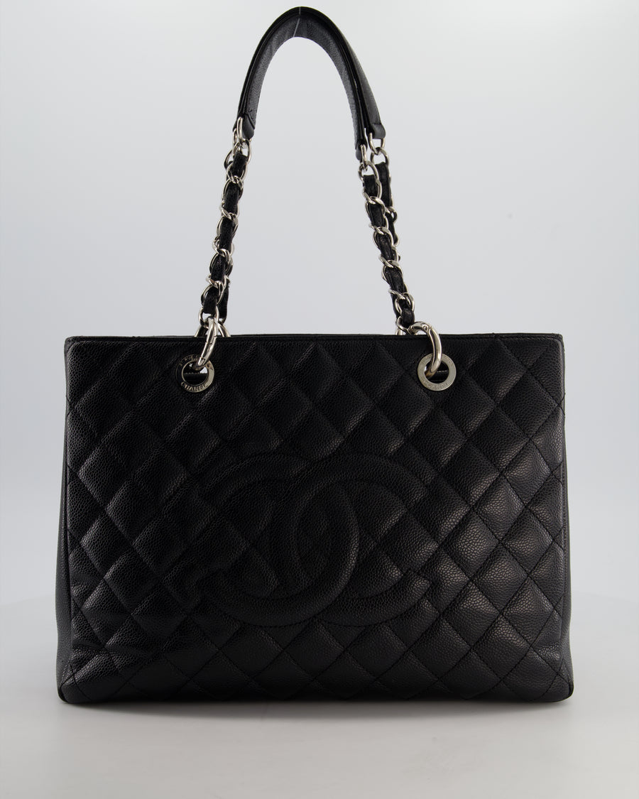 Chanel Black GST Tote Bag in Caviar Leather with Silver Hardware