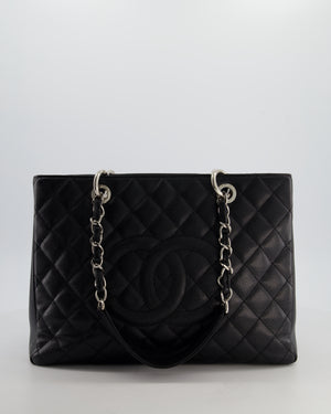 Chanel Black GST Tote Bag in Caviar Leather with Silver Hardware
