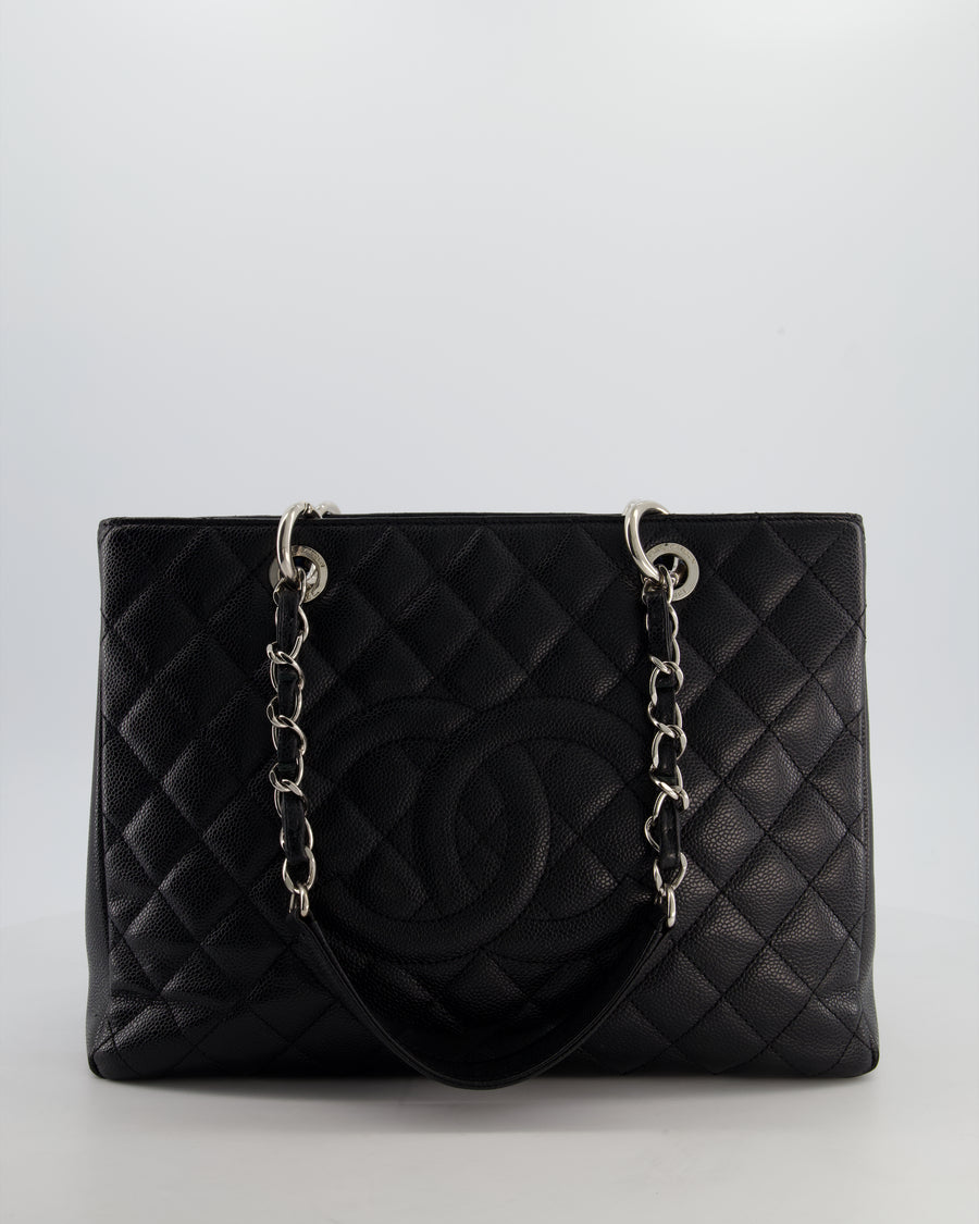 Chanel Black GST Tote Bag in Caviar Leather with Silver Hardware
