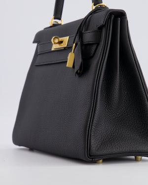 Hermès Kelly 28 Retourne Bag in Black Togo Leather with Gold Hardware