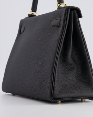 Hermès Kelly 28 Retourne Bag in Black Togo Leather with Gold Hardware
