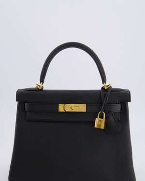 Hermès Kelly 28 Retourne Bag in Black Togo Leather with Gold Hardware