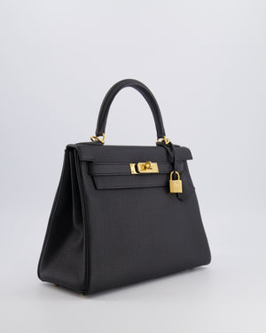 Hermès Kelly 28 Retourne Bag in Black Togo Leather with Gold Hardware
