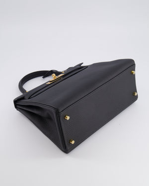 Hermès Kelly 28 Retourne Bag in Black Togo Leather with Gold Hardware