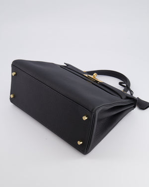 Hermès Kelly 28 Retourne Bag in Black Togo Leather with Gold Hardware