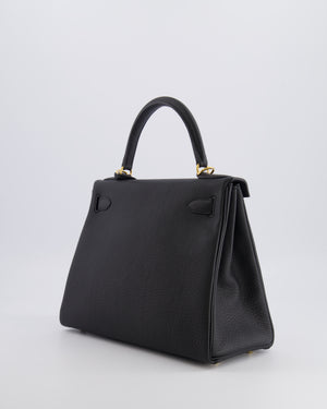 Hermès Kelly 28 Retourne Bag in Black Togo Leather with Gold Hardware