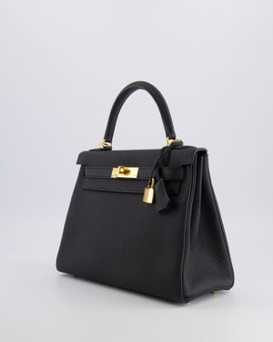 Hermès Kelly 28 Retourne Bag in Black Togo Leather with Gold Hardware