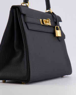 Hermès Kelly 28 Retourne Bag in Black Togo Leather with Gold Hardware