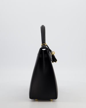*HOT* Hermès Kelly 25 Sellier Bag in Noir Epsom Leather with Gold Hardware
