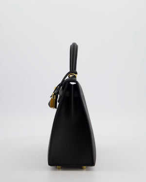 *HOT* Hermès Kelly 25 Sellier Bag in Noir Epsom Leather with Gold Hardware