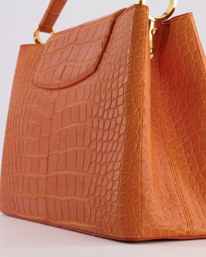 *RARE* Louis Vuitton Mandarine Orange Capucines Large Bag in Crocodile Niloticus Leather with Gold Hardware RRP £32,000