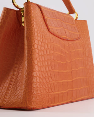 *RARE* Louis Vuitton Mandarine Orange Capucines Large Bag in Crocodile Niloticus Leather with Gold Hardware RRP £32,000