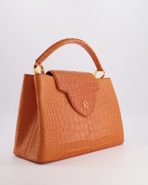 *RARE* Louis Vuitton Mandarine Orange Capucines Large Bag in Crocodile Niloticus Leather with Gold Hardware RRP £32,000