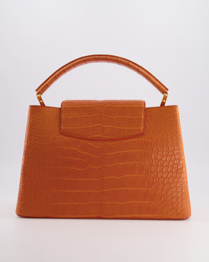 *RARE* Louis Vuitton Mandarine Orange Capucines Large Bag in Crocodile Niloticus Leather with Gold Hardware RRP £32,000