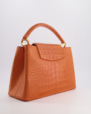 *RARE* Louis Vuitton Mandarine Orange Capucines Large Bag in Crocodile Niloticus Leather with Gold Hardware RRP £32,000