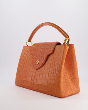 *RARE* Louis Vuitton Mandarine Orange Capucines Large Bag in Crocodile Niloticus Leather with Gold Hardware RRP £32,000