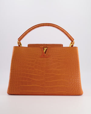*RARE* Louis Vuitton Mandarine Orange Capucines Large Bag in Crocodile Niloticus Leather with Gold Hardware RRP £32,000