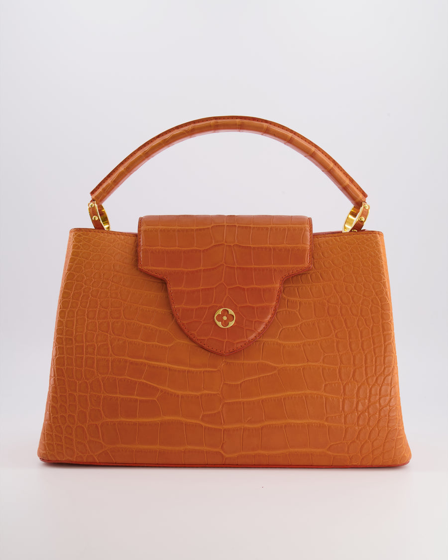 *RARE* Louis Vuitton Mandarine Orange Capucines Large Bag in Crocodile Niloticus Leather with Gold Hardware RRP £32,000