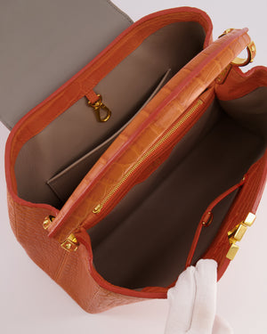 *RARE* Louis Vuitton Mandarine Orange Capucines Large Bag in Crocodile Niloticus Leather with Gold Hardware RRP £32,000
