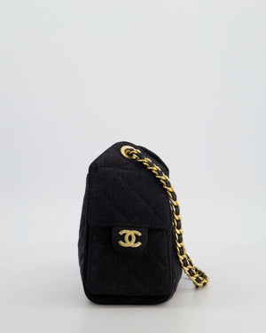 *RARE* Chanel 26C Mini 25 Handbag in Black Denim with Brushed Gold Hardware