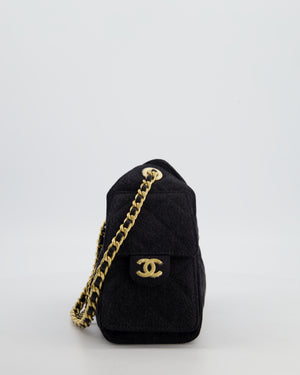 *RARE* Chanel 26C Mini 25 Handbag in Black Denim with Brushed Gold Hardware
