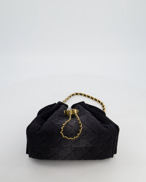 *RARE* Chanel 26C Mini 25 Handbag in Black Denim with Brushed Gold Hardware
