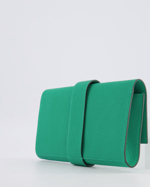 Hermès Medor Clutch 23 Bag in Menthe Chèvre Mysore Leather with Palladium Hardware