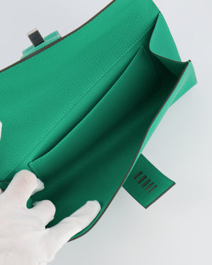 Hermès Medor Clutch 23 Bag in Menthe Chèvre Mysore Leather with Palladium Hardware