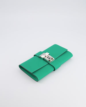 Hermès Medor Clutch 23 Bag in Menthe Chèvre Mysore Leather with Palladium Hardware