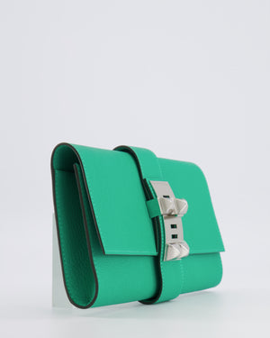 Hermès Medor Clutch 23 Bag in Menthe Chèvre Mysore Leather with Palladium Hardware
