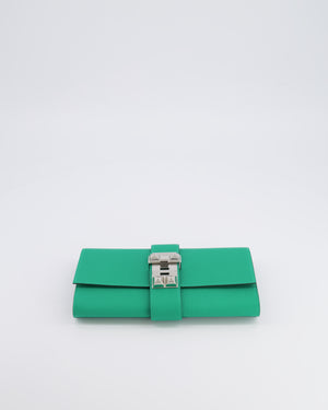 Hermès Medor Clutch 23 Bag in Menthe Chèvre Mysore Leather with Palladium Hardware