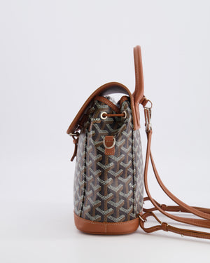 Goyard Black and Tan Alpin Mini Backpack in Goyardine Canvas and Calfskin with Silver Hardware