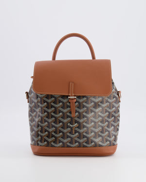 Goyard Black and Tan Alpin Mini Backpack in Goyardine Canvas and Calfskin with Silver Hardware