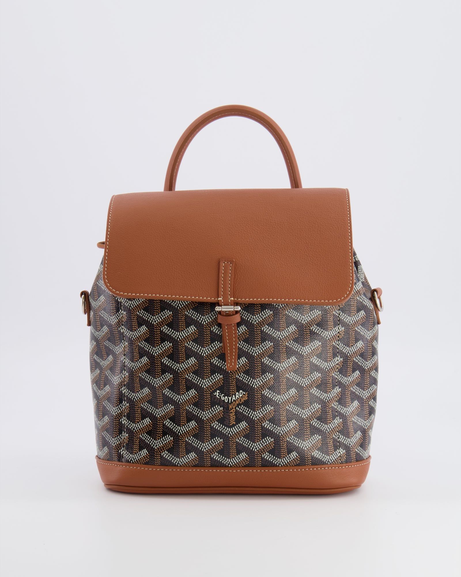 Goyard Black and Tan Alpin Mini Backpack in Goyardine Canvas and