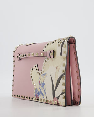 Valentino Pink Rockstud Kimono 1997 Clutch with Gold Hardware