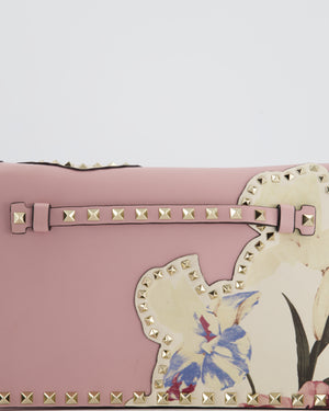 Valentino Pink Rockstud Kimono 1997 Clutch with Gold Hardware