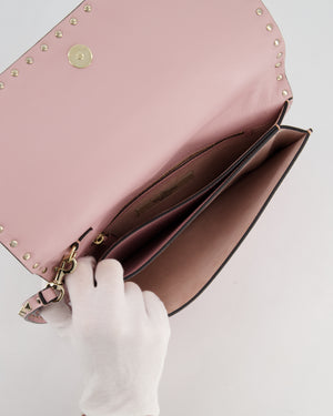 Valentino Pink Rockstud Kimono 1997 Clutch with Gold Hardware