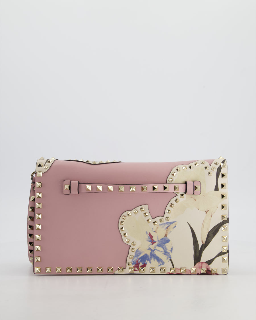 Valentino Pink Rockstud Kimono 1997 Clutch with Gold Hardware