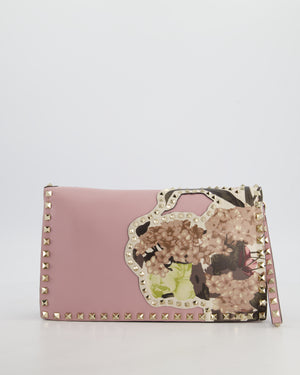 Valentino Pink Rockstud Kimono 1997 Clutch with Gold Hardware