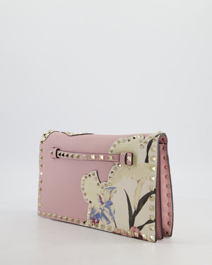 Valentino Pink Rockstud Kimono 1997 Clutch with Gold Hardware