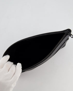 Louis Vuitton Black Takeoff Pouch in Grained Calfskin Leather with Black Hardware