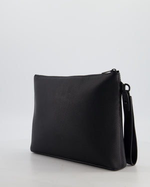 Louis Vuitton Black Takeoff Pouch in Grained Calfskin Leather with Black Hardware