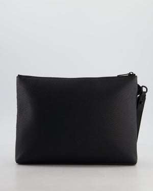 Louis Vuitton Black Takeoff Pouch in Grained Calfskin Leather with Black Hardware