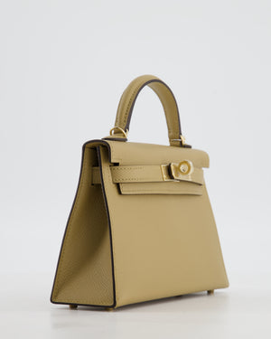 *RARE* Hermès Mini Kelly II 20 Bag in Poussiere Epsom Leather with Permabrass Hardware