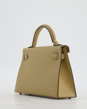 *RARE* Hermès Mini Kelly II 20 Bag in Poussiere Epsom Leather with Permabrass Hardware
